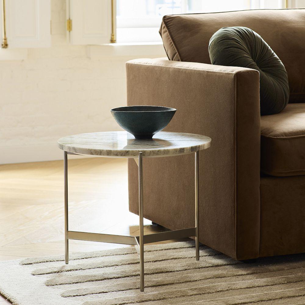 Wiley Side Table 51cm Modern Marble Metal Design West Elm UK